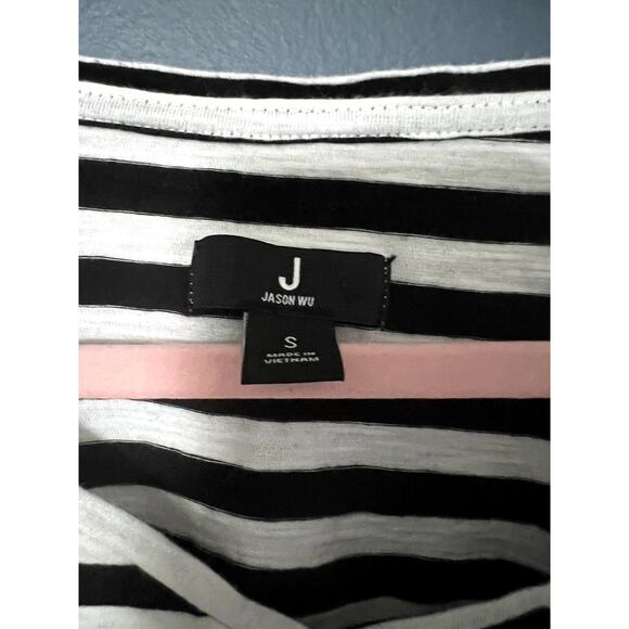 Jason Wu Black and White Striped T-shirt Size Small Very Stretchy Classic T - Picture 8 of 8